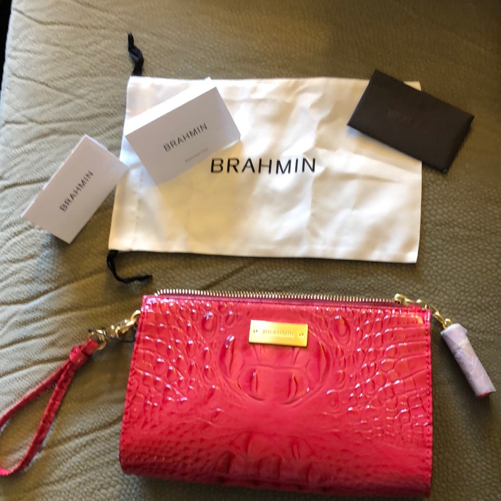 Brahmin pink clutch/wristlet